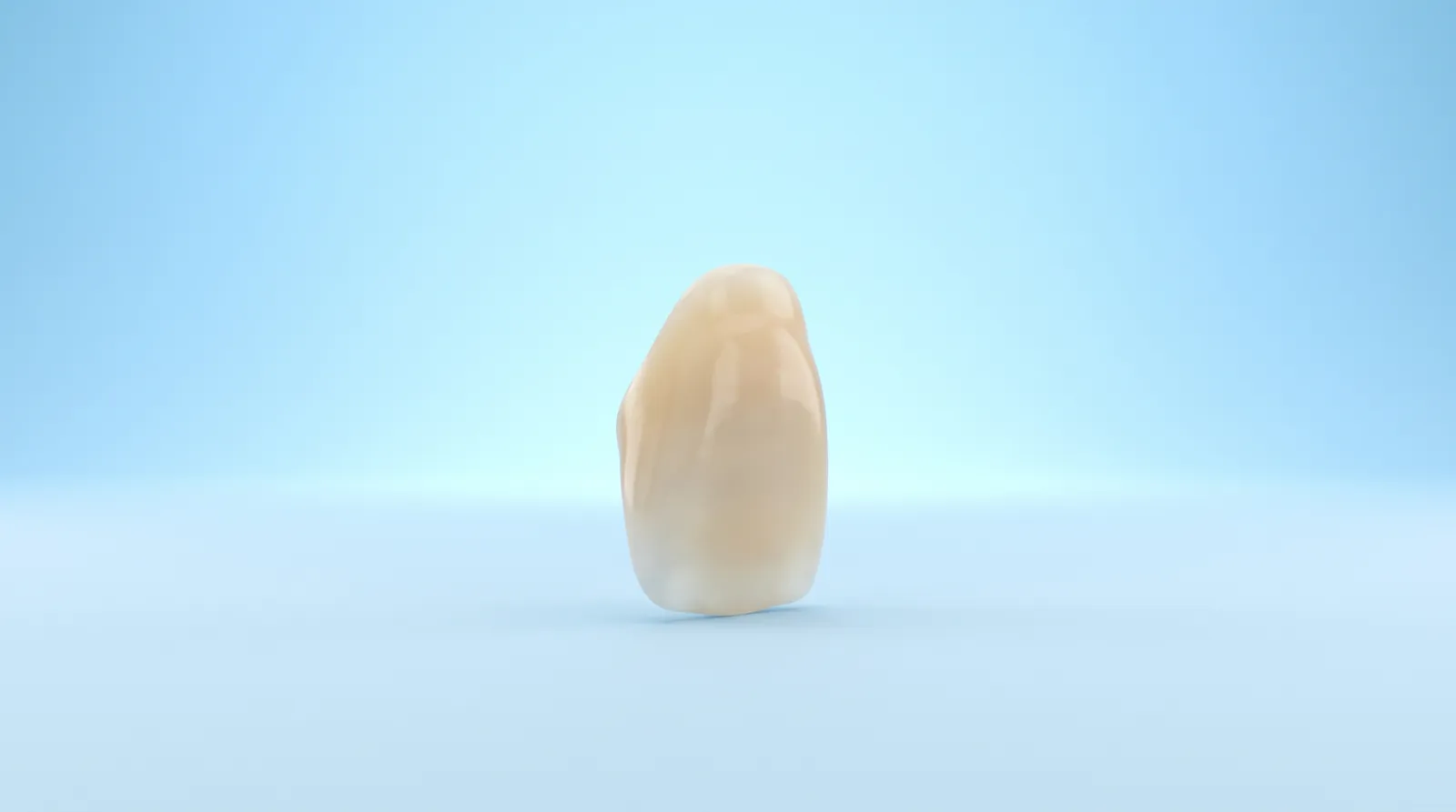 One single porcelain shade tab held upright on its own, small and thin