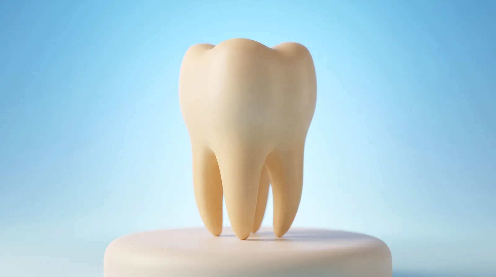 A single clean tooth model standing sound and whole in a calm open frame